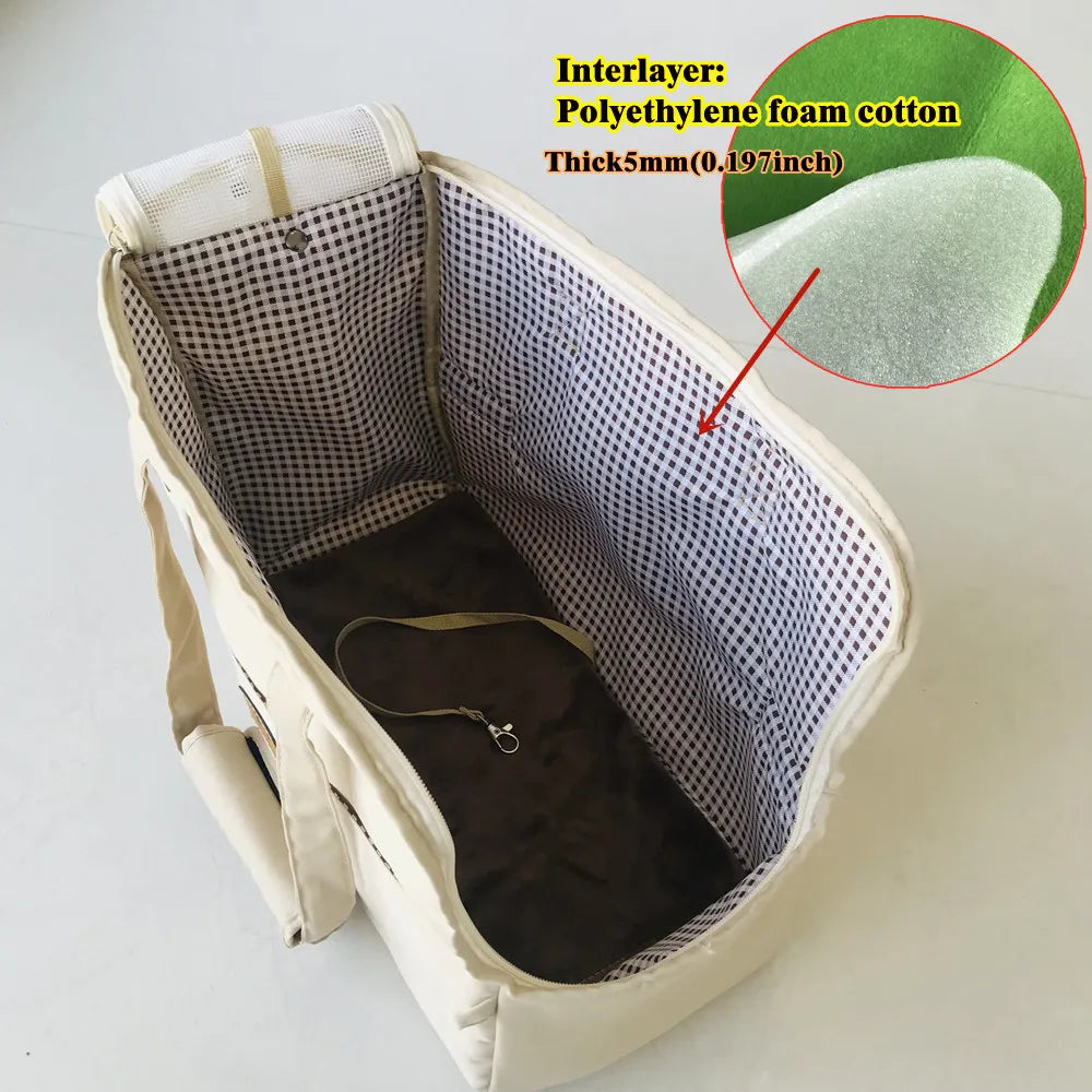Portable Dog Carrier Cat And Dog Outgoing Bag Breathable Pet Carrying Pouch Travel Duffle for Cats Small Dogs Car Seat Carrier