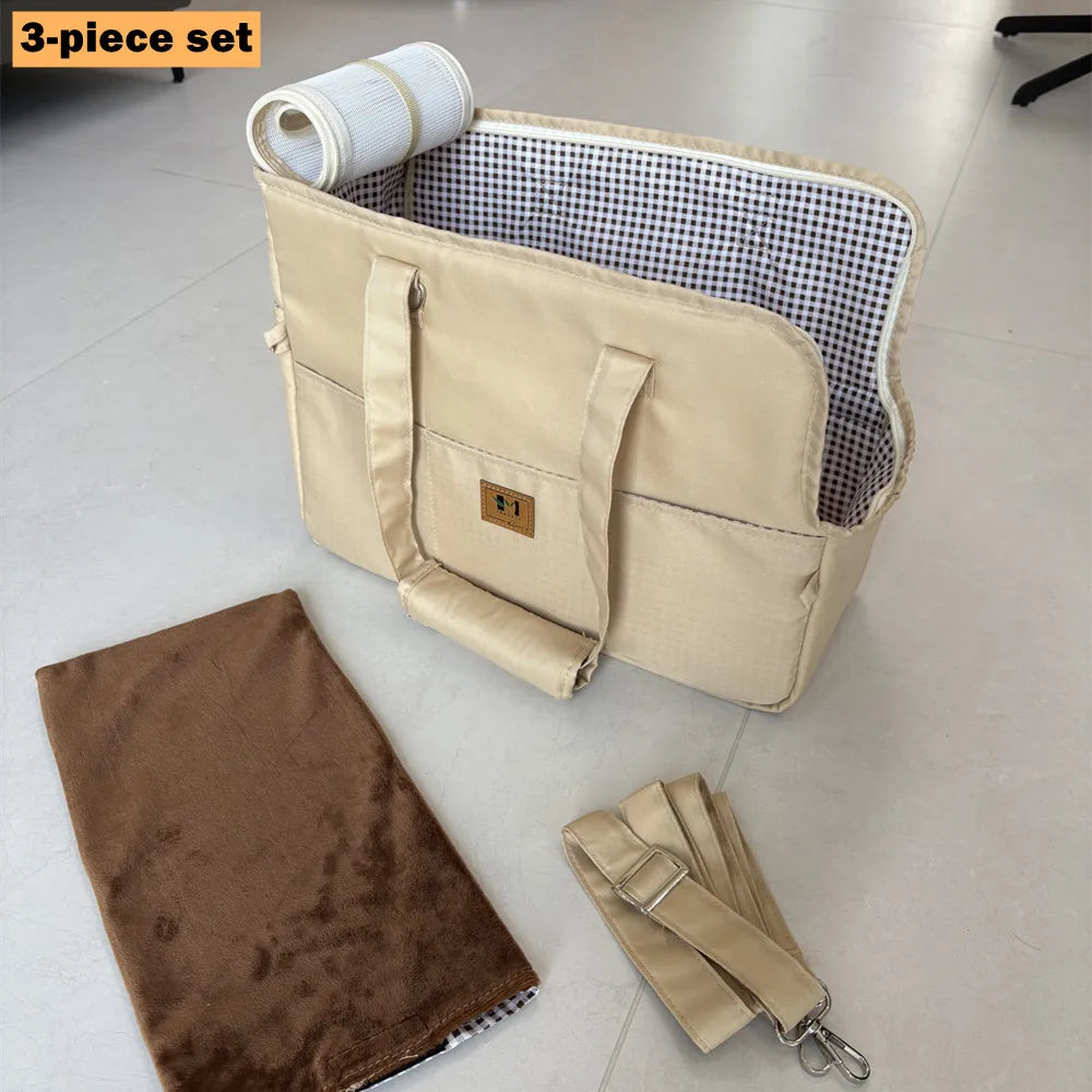Portable Dog Carrier Cat And Dog Outgoing Bag Breathable Pet Carrying Pouch Travel Duffle for Cats Small Dogs Car Seat Carrier