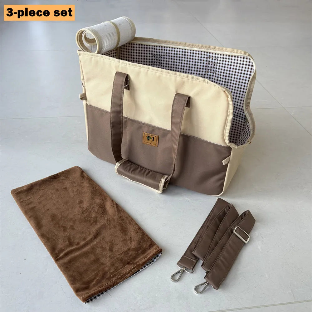 Portable Dog Carrier Cat And Dog Outgoing Bag Breathable Pet Carrying Pouch Travel Duffle for Cats Small Dogs Car Seat Carrier